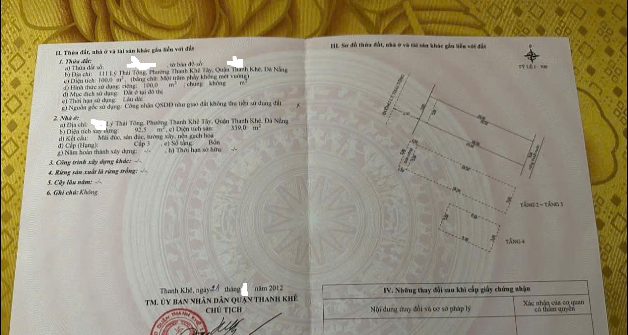 Chào bán căn nhà 4 tầng đường Lý Thái Tông,  thành phố Đà Nẵng.<br>Giá bán : 13 t ỷ thương lượng - Ảnh 1